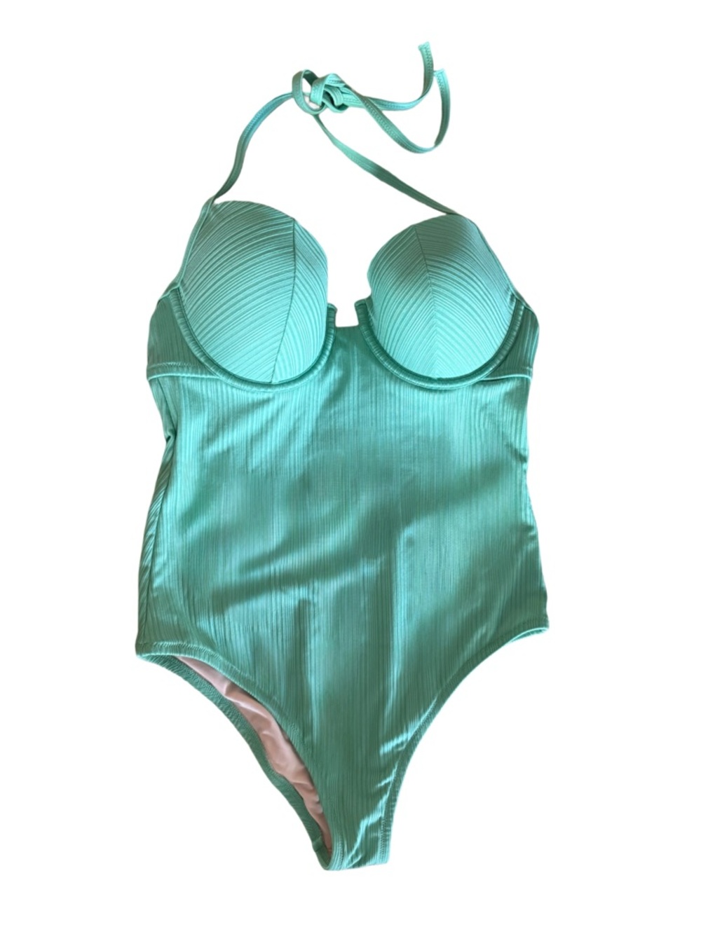 Shade & Shore Cabana Light Lift Ribbed Texture  - Turquoise Green  Size 8/10 36C